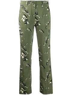 Etro брюки прямого кроя с цветочным принтом