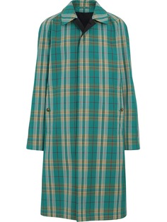 Burberry двухстороннее габардиновое пальто с принтом