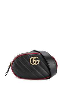 Gucci стеганая поясная сумка GG Marmont