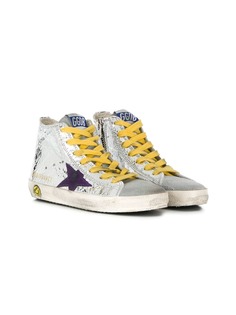 Golden Goose Kids высокие кеды с эффектом металлик