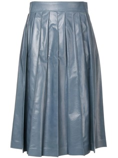 Bottega Veneta лакированная юбка со складками