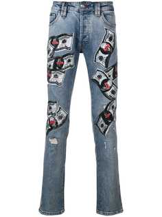 Philipp Plein джинсы скинни с принтом долларов