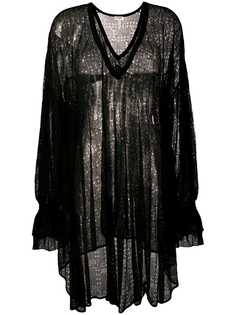 Saint Laurent прозрачный топ в стиле оверсайз