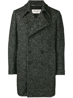 Saint Laurent пальто с шевронным узором