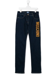 Moschino Kids джинсы с вышитым логотипом