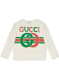 Gucci Kids толстовка с логотипом Interlocking G
