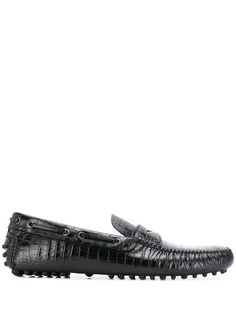 Car Shoe мокасины с тиснением под кожу крокодила