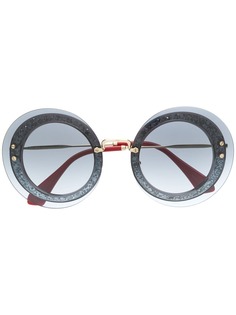 Miu Miu Eyewear солнцезащитные очки с блестками