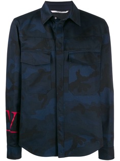 Valentino куртка с камуфляжным принтом и логотипом VLogo