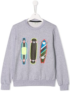 Fendi Kids толстовка с принтом Skateboard