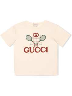 Gucci Kids футболка с вышивкой Gucci Tennis