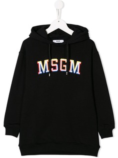 Msgm Kids худи с вышитым логотипом