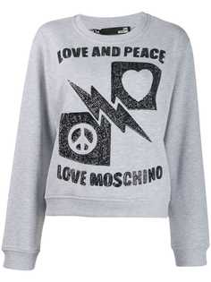 Love Moschino толстовка с пайетками и круглым вырезом