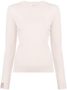 Fendi джемпер с логотипом на манжетах