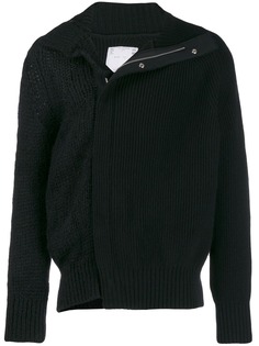 Sacai пуловер смешанной вязки