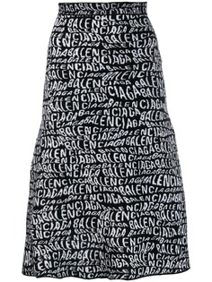 Balenciaga юбка А-силуэта с логотипом