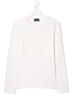 Young Versace топ с длинными рукавами и логотипом