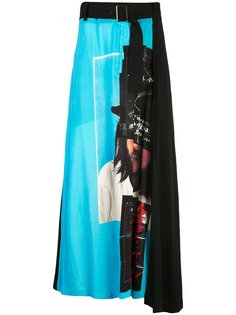 Yohji Yamamoto асимметричная юбка с принтом
