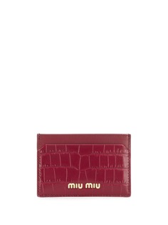 Miu Miu картхолдер с логотипом и тиснением под крокодиловую кожу