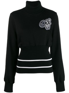 Off-White джемпер с воротником-стойкой и нашивкой-логотипом
