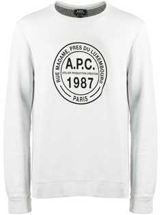 A.P.C. толстовка с контрастным логотипом