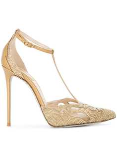 René Caovilla microstud T-bar pumps