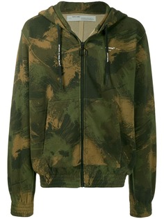 Off-White худи на молнии с камуфляжным принтом