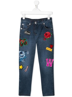 Dolce & Gabbana Kids джинсы скинни с нашивками
