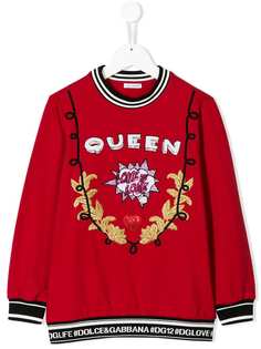 Dolce & Gabbana Kids толстовка с декоративной отделкой Queen