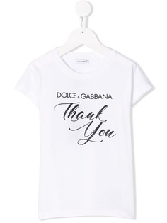 Dolce & Gabbana Kids футболка с принтом Thank You