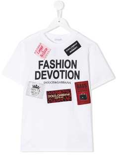 Dolce & Gabbana Kids футболка с заплатками с логотипом