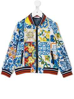 Dolce & Gabbana Kids куртка-бомбер с принтом