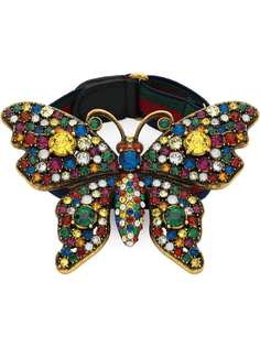 Gucci браслет с декором в виде бабочки с кристаллами