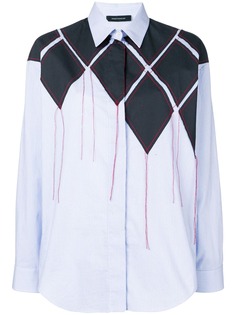 Cédric Charlier рубашка в полоску в стиле пэчворк