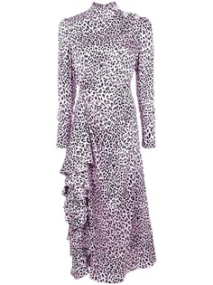 Alessandra Rich платье миди с леопардовым принтом