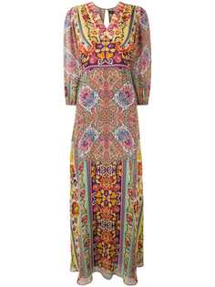 Etro длинное платье с принтом