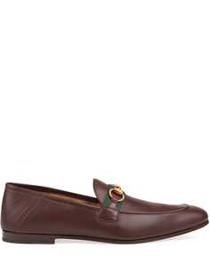 Gucci лоферы с пряжкой Horsebit и отделкой Web