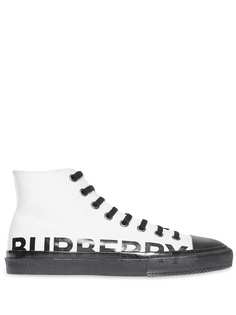 Burberry высокие кеды с логотипом