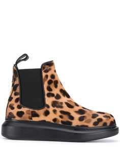 Alexander McQueen ботинки челси с леопардовым принтом