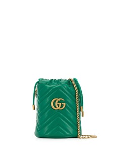 Gucci стеганая сумка-ведро с логотипом GG