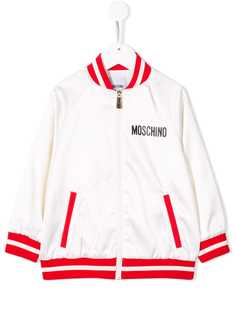 Moschino Kids куртка-бомбер с контрастной отделкой