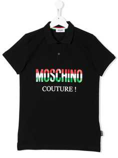 Moschino Kids рубашка-поло с принтом логотипа