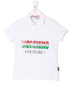Moschino Kids рубашка-поло Italian с принтом логотипа