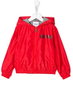 Moschino Kids куртка-бомбер с капюшоном и логотипом