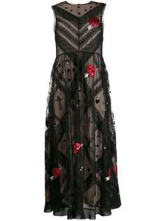 Red Valentino платье миди с вышивкой