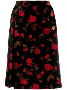 Yves Saint Laurent Pre-Owned юбка 1980-х годов с запахом и принтом