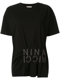 Nina Ricci футболка с вышитым логотипом