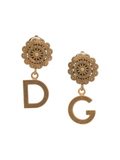 Dolce & Gabbana декорированные серьги с логотипом DG