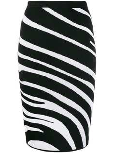 Versace трикотажная юбка-карандаш с зебровым узором