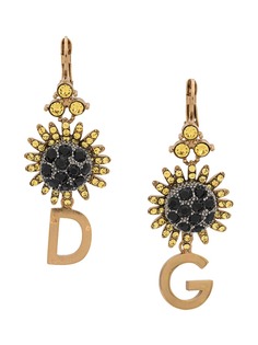 Dolce & Gabbana серьги с логотипом DG и кристаллами